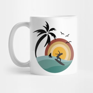 Retro Sun Ocean View Surfer Mug